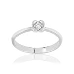 Silver ring with zirconia stones - view 1