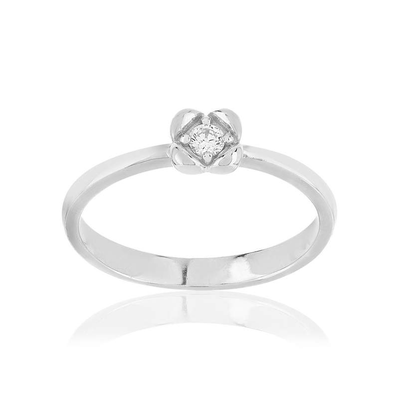 Bague argent zirconias - vue 1