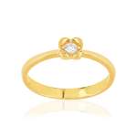 Geelgoudkleurige ring met witte zirkonia - afbeelding 1