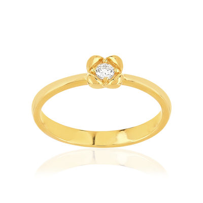 Bague plaqué or jaune zircons - vue 1