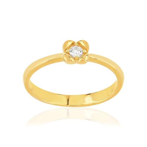 Bague plaqué or jaune zircons