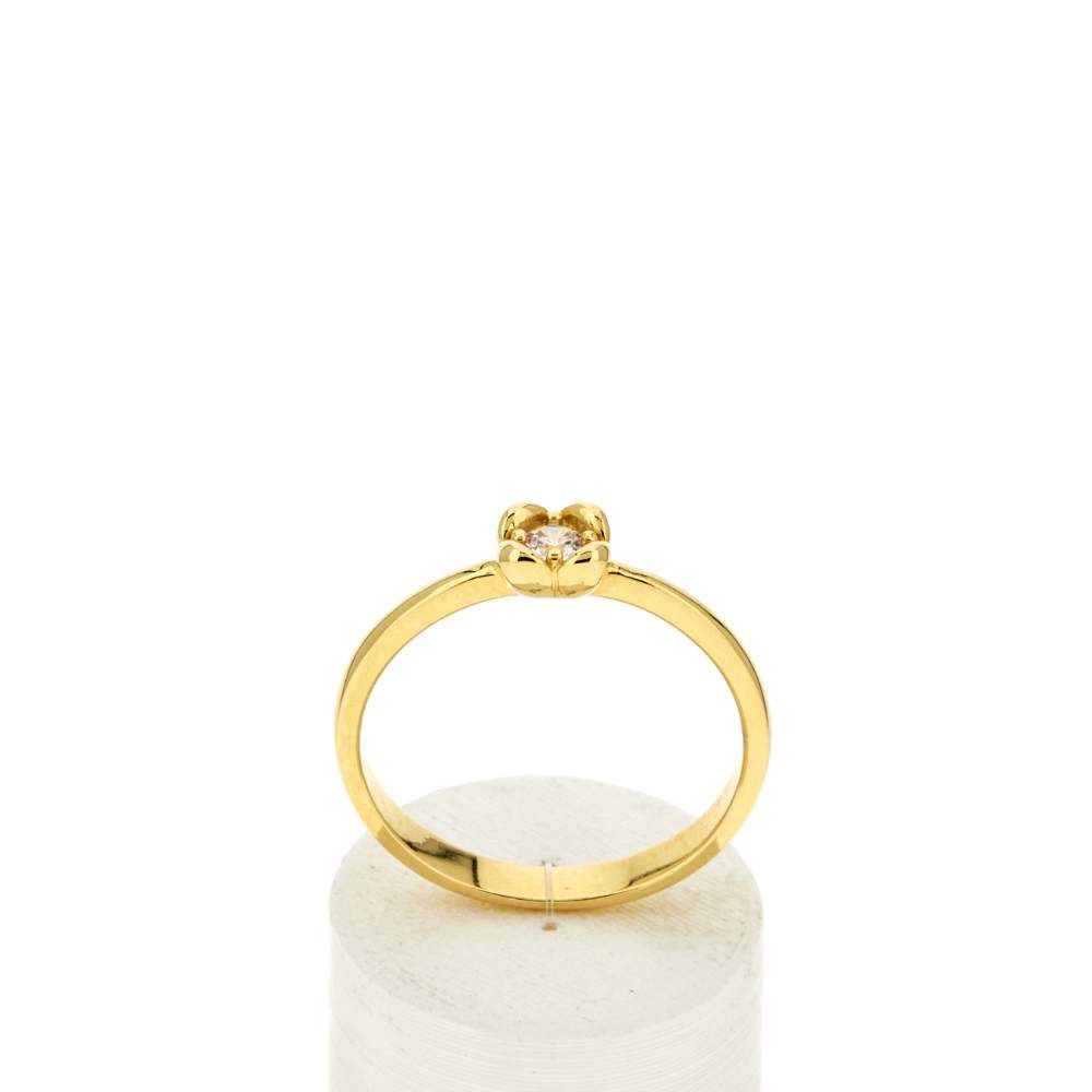 Bague plaqué or jaune zircons - vue 1