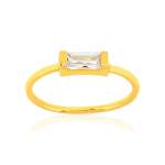 Bague plaqué or jaune zirconia blanc - vue 1