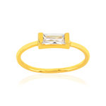 Bague plaqué or jaune zircons - vue 1
