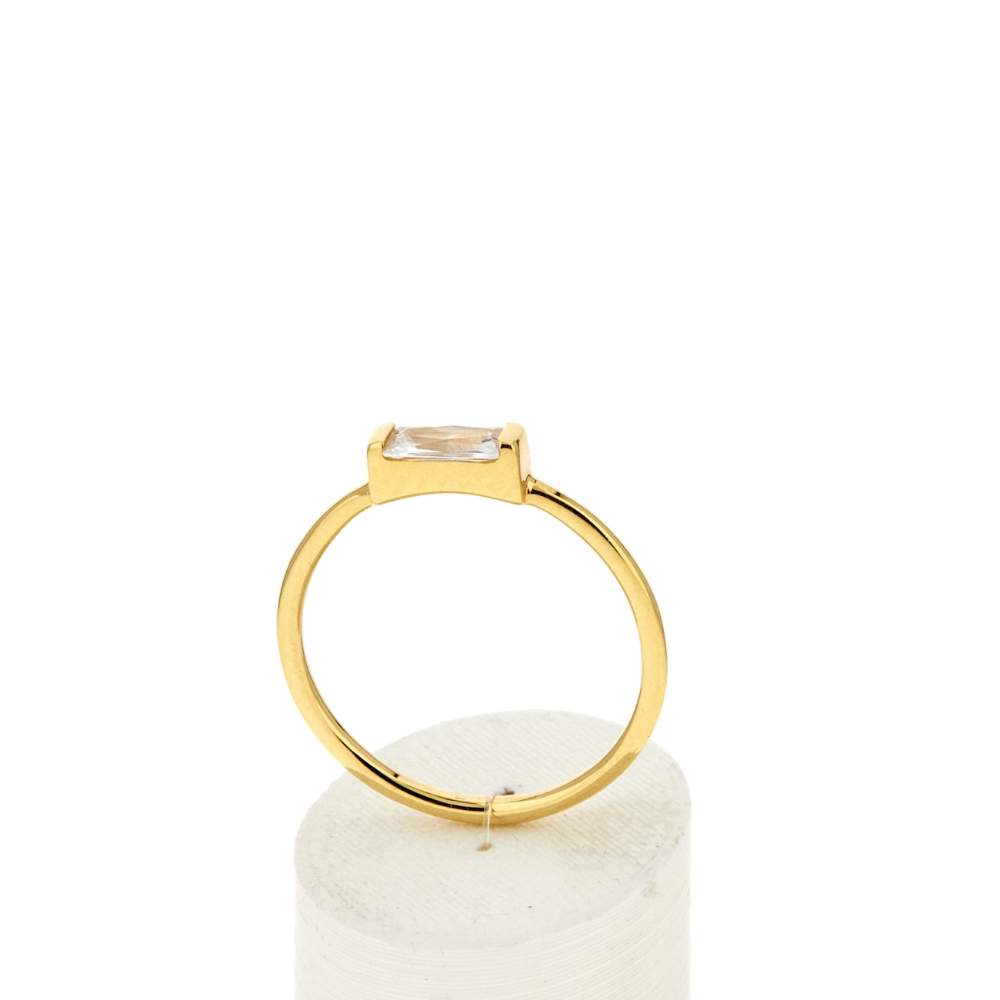Bague plaqué or jaune zircons - vue 2