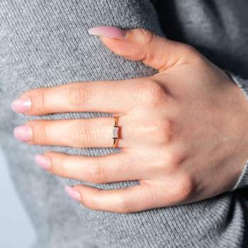 Bague plaqué or jaune zirconia blanc