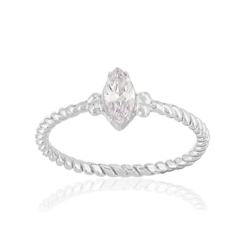 Bague argent zirconias - vue 1
