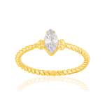 Bague plaqué or jaune zirconia blanc - vue 1