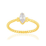 Ring met geelgoudkleurige coating en zirkonia's - aanzicht 1