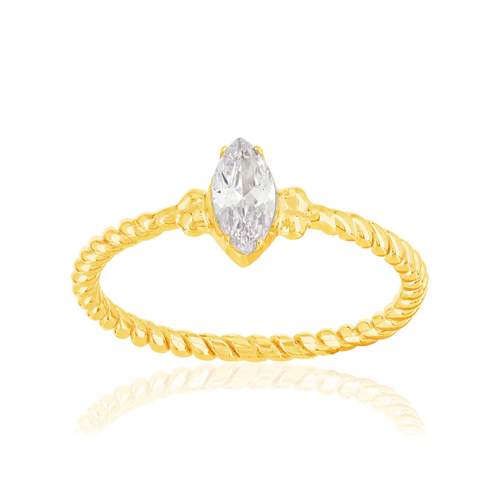 Bague plaqué or jaune zircons