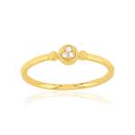 Bague plaqué or jaune zirconias blancs - vue 1