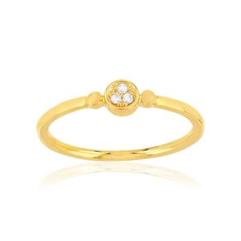 Bague plaqué or jaune zirconias blancs