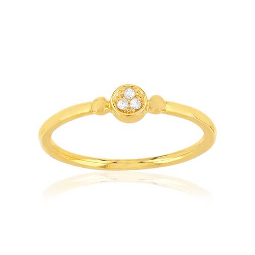 Bague plaqué or jaune zircons