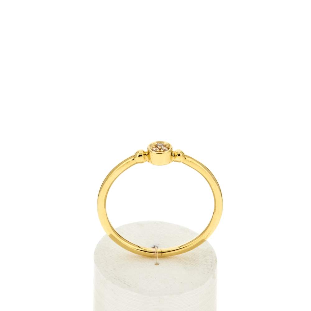 Bague plaqué or jaune zircons - vue 1