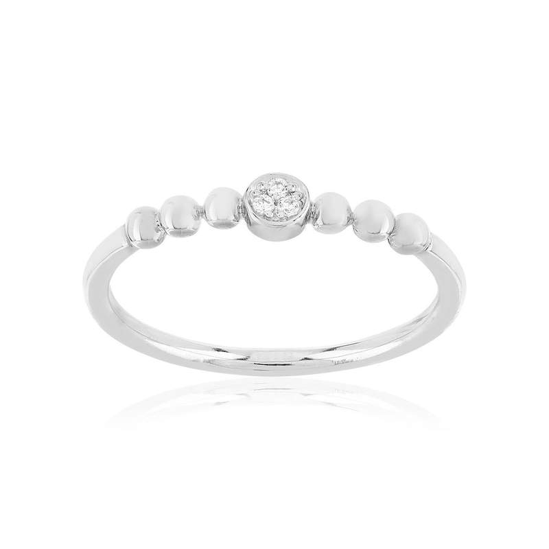 Bague argent zirconias - vue 1