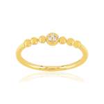 Bague plaqué or jaune zirconias blancs - vue 1