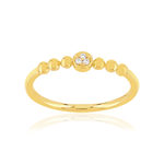 Bague plaqué or jaune zircons - vue 1