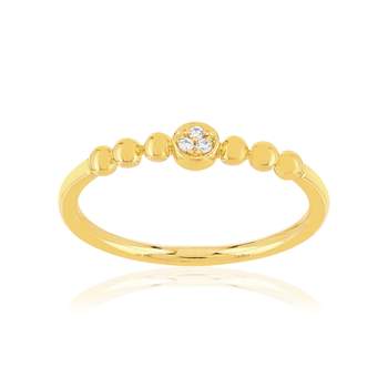 Bague plaqué or jaune zirconias blancs