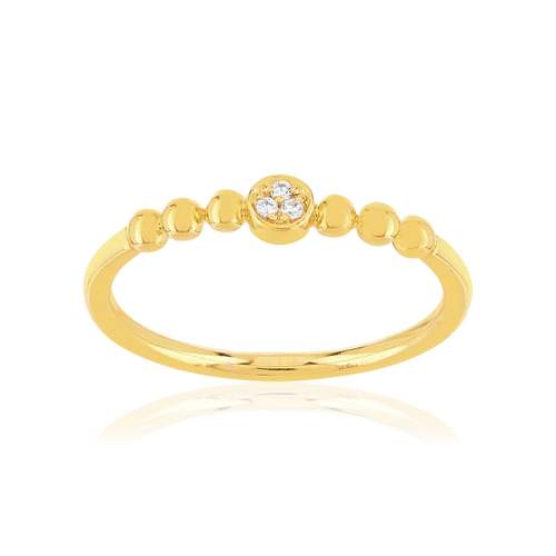 Bague plaqué or jaune zircons