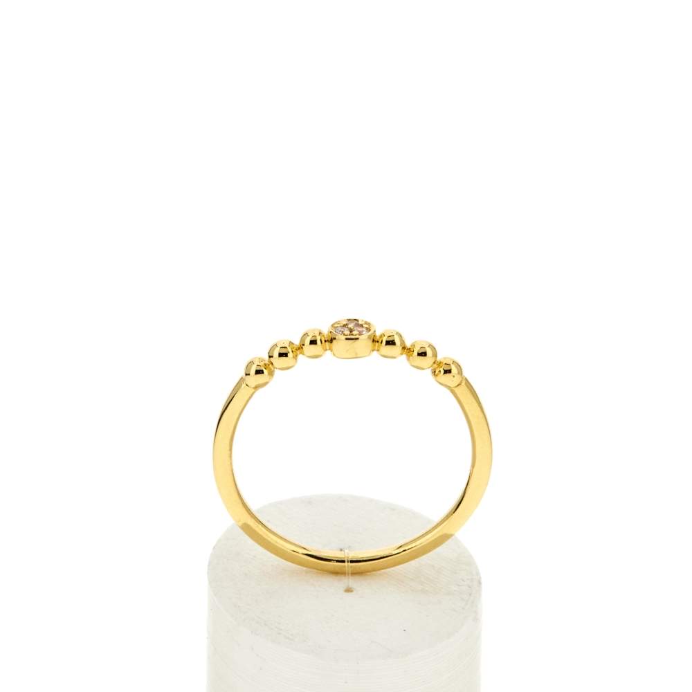 Bague plaqué or jaune zircons - vue 1