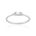 Bague argent 925 zirconias - vue 1
