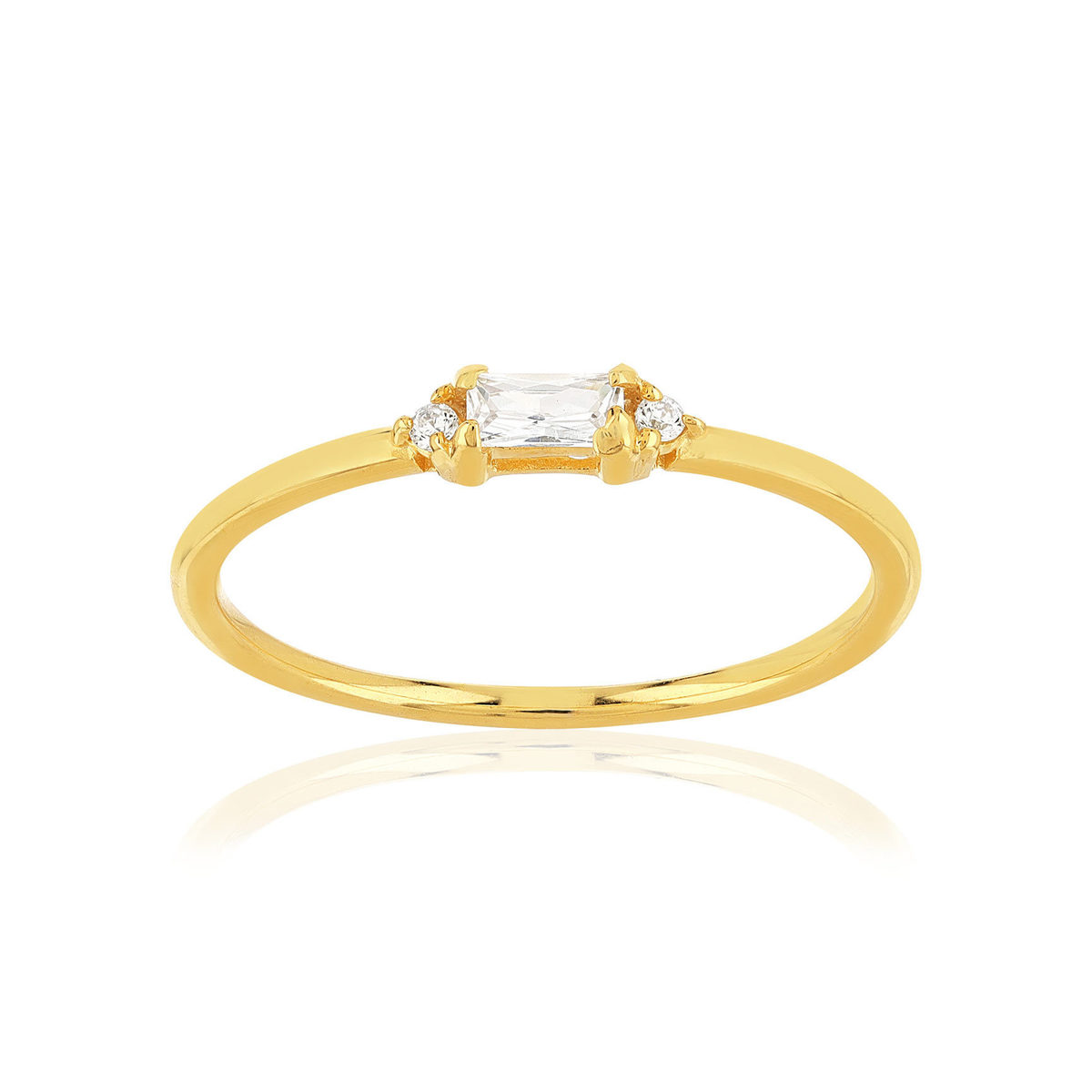 Bague plaqué or jaune zirconias