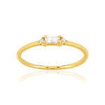 Bague plaqué or jaune zirconias - vue 1