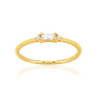 Bague plaqué or jaune zirconias