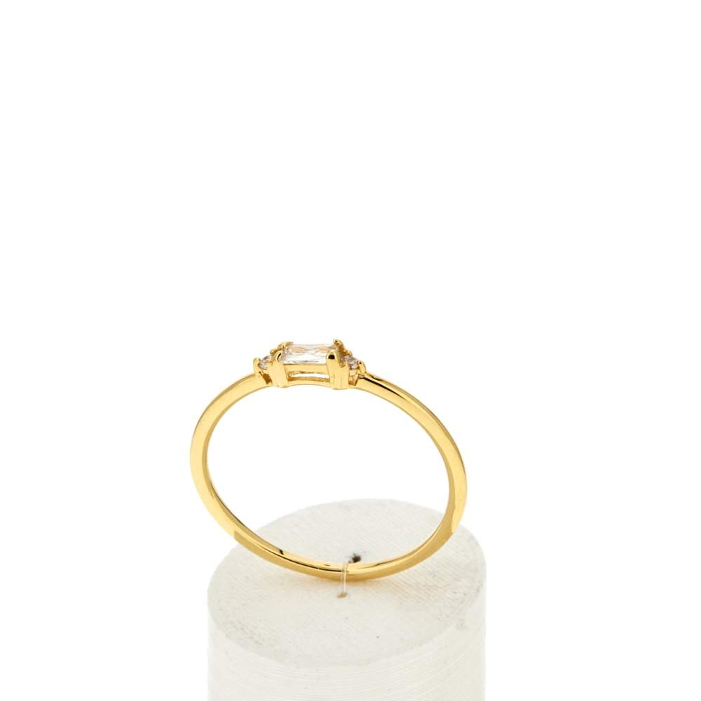 Bague plaqué or jaune zirconias - vue 2