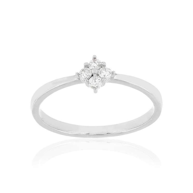 Bague argent zirconias - vue 1