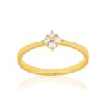 Geelgoudkleurige ring met witte zirkonia's - afbeelding 1
