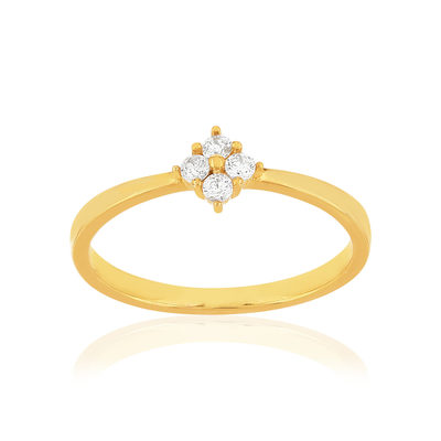 Bague plaqué or jaune zircons