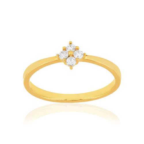 Geelgouden zirkonia ring