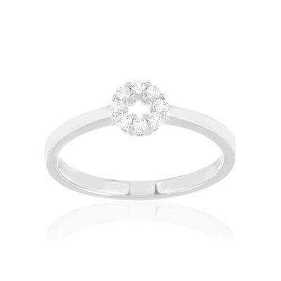 Bague argent zirconias - vue 1