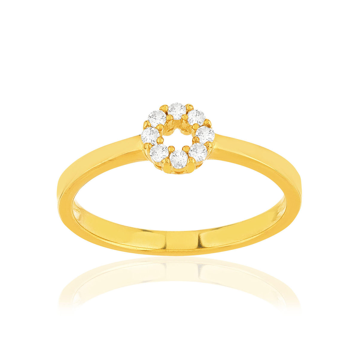 Bague plaqué or jaune zirconias