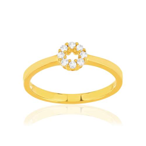 Geelgouden zirkonia ring