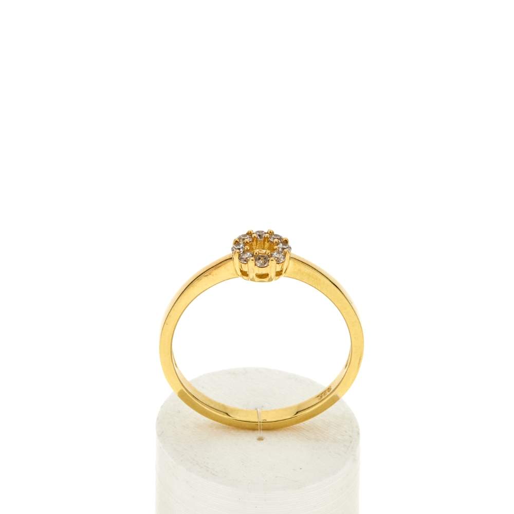 Bague plaqué or jaune zirconias - vue 1