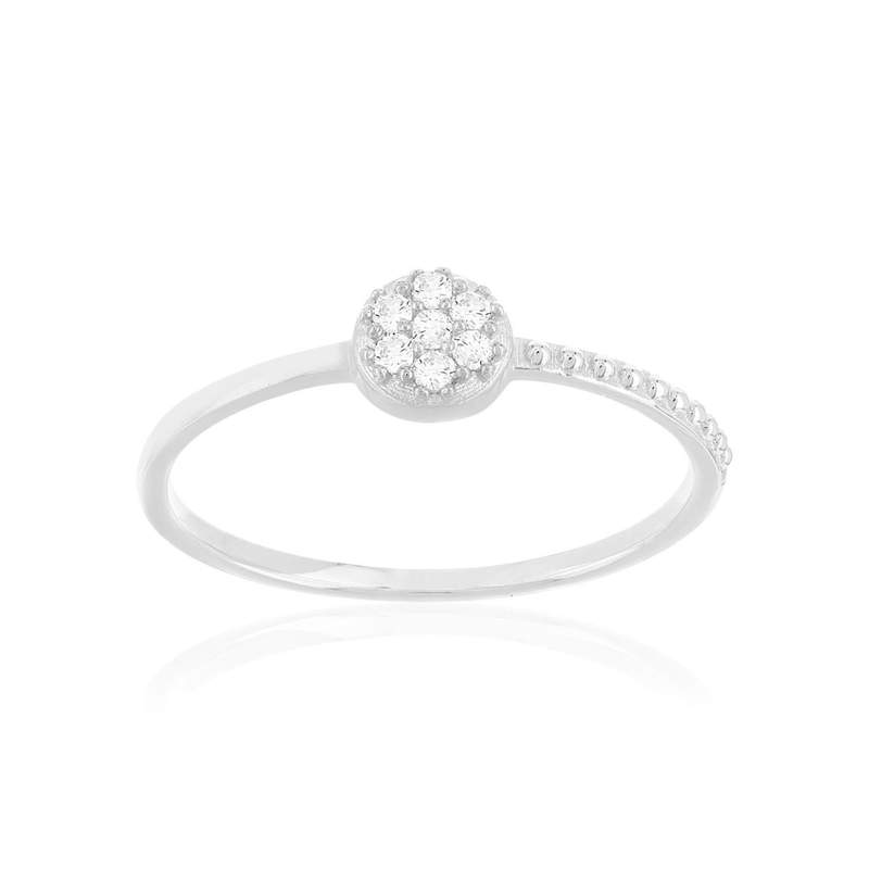 Bague argent zirconias - vue 1