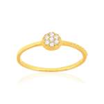 Bague plaqué or jaune zirconias blancs - vue 1