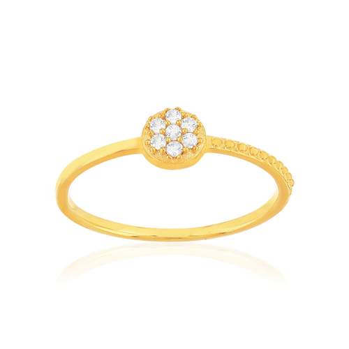 Bague plaqué or jaune zirconias blancs