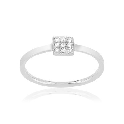 Bague argent zirconias - vue 1