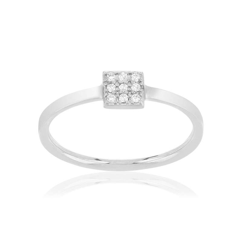 Bague argent zirconias - vue 1