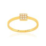 Bague plaqué or jaune zirconias blancs - vue 1