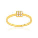 Ring met geelgoudkleurige coating en zirkonia's - aanzicht 1