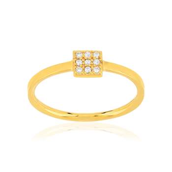 Bague plaqué or jaune zirconias blancs