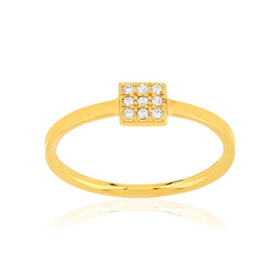 Bague plaqué or jaune zircons