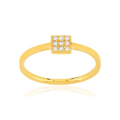 Bague plaqué or jaune zirconias blancs