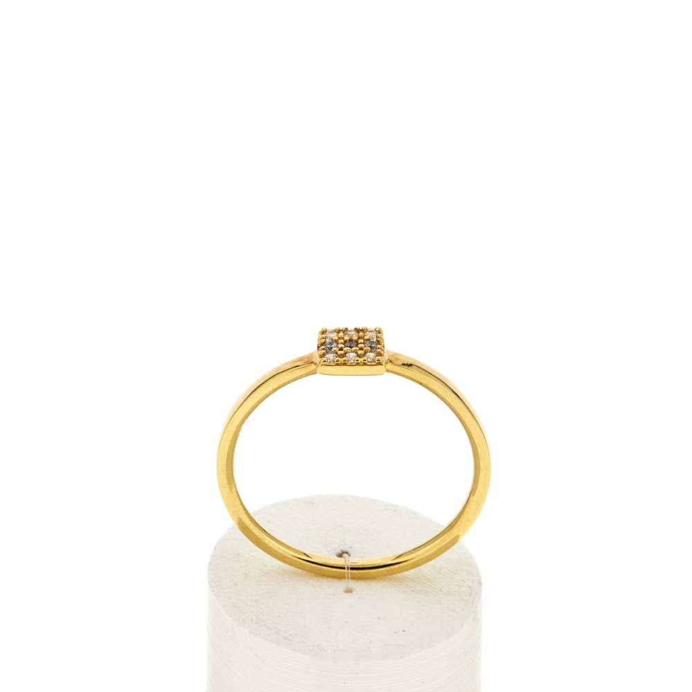 Bague plaqué or jaune zircons - vue 1