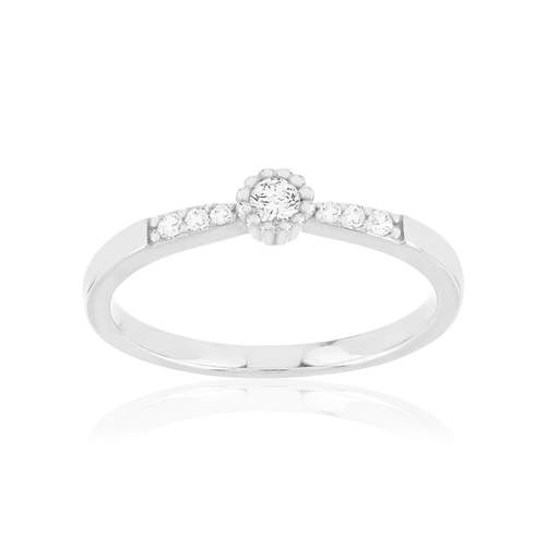 Bague argent zirconias