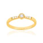 Bague plaqué or jaune zirconias blancs - vue 1